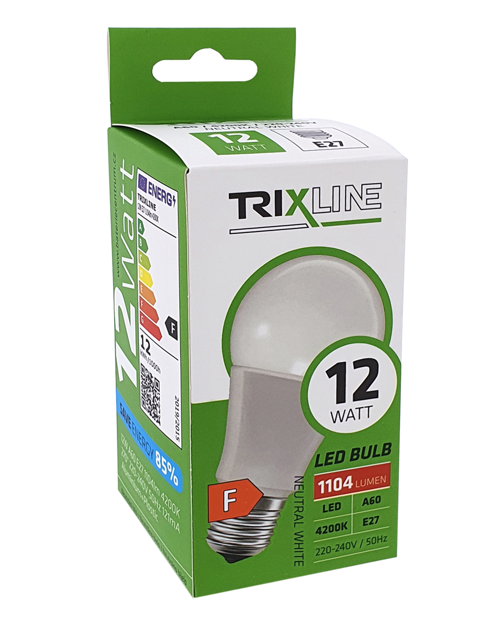 Trixline 12W E27 A60 4200K 1104lm semleges fehér - Image 2