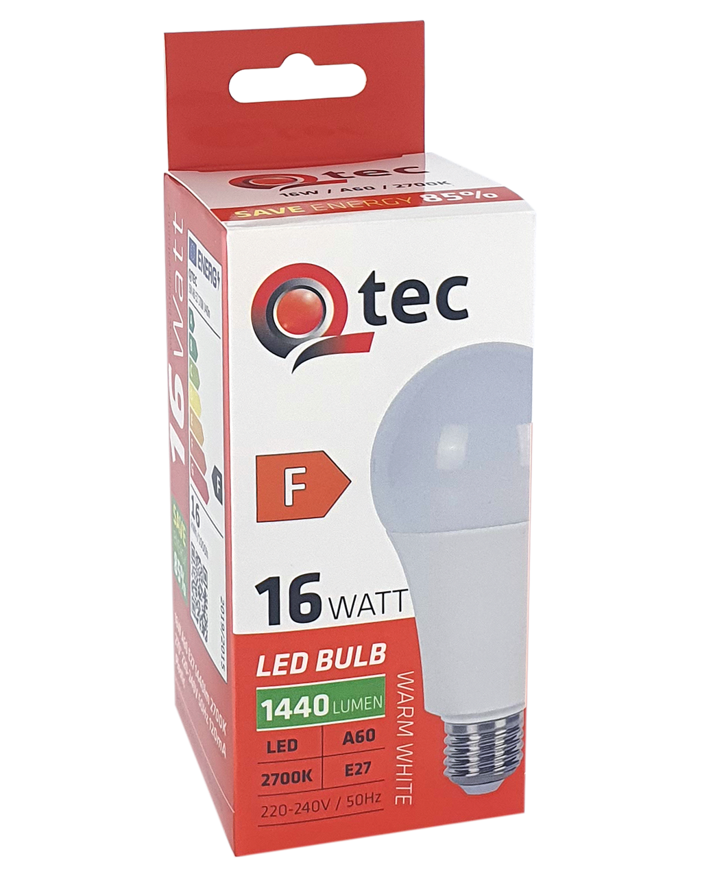Q-TEC 16W A60 E27 2700K 1440lm - Image 4