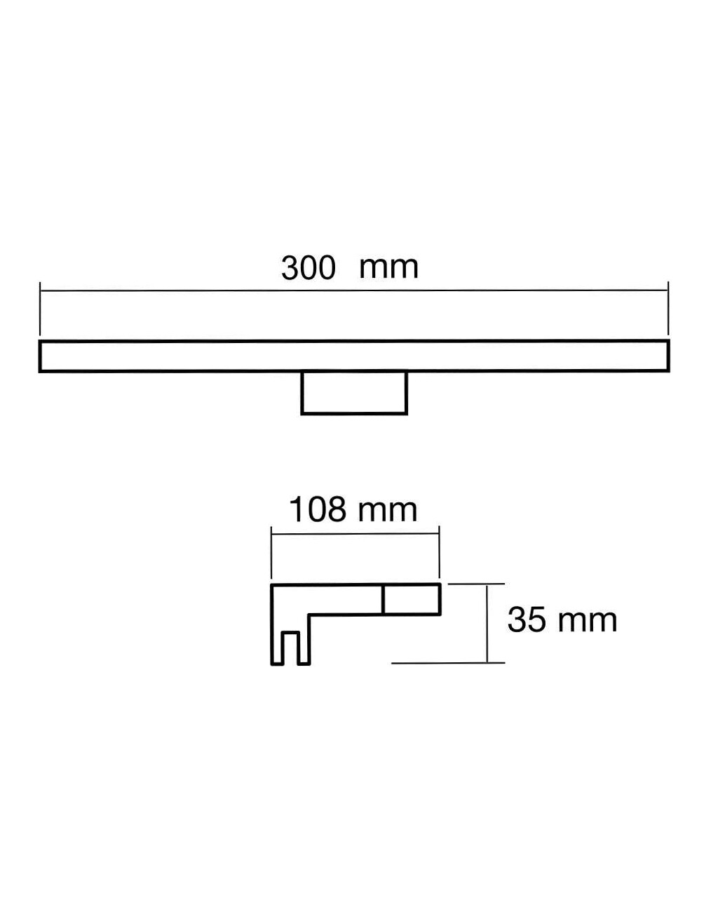 Q-300B LED 5W/400lm/4000K tükörvilágító lámpa 30cm - fekete QTEC - Image 2