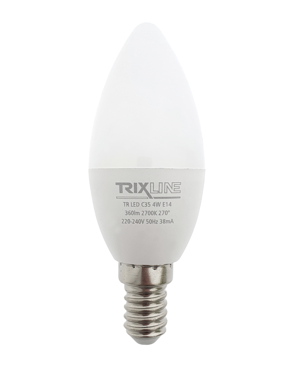 Trixline 4W 360lm E14 C35 2700K meleg fehér