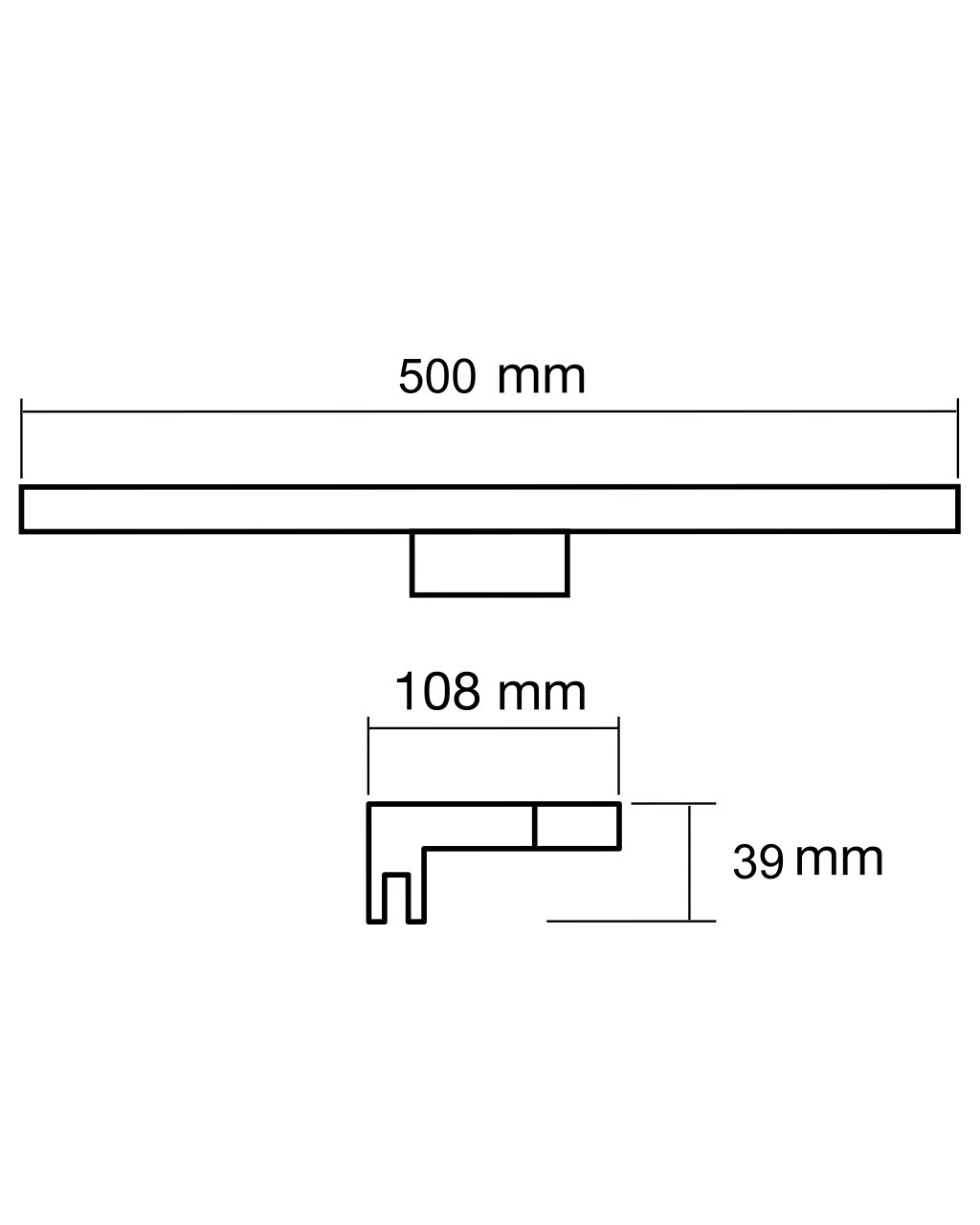 Q-301B LED 8W/640lm/4000K tükörvilágító lámpa 50cm - fekete QTEC - Image 3