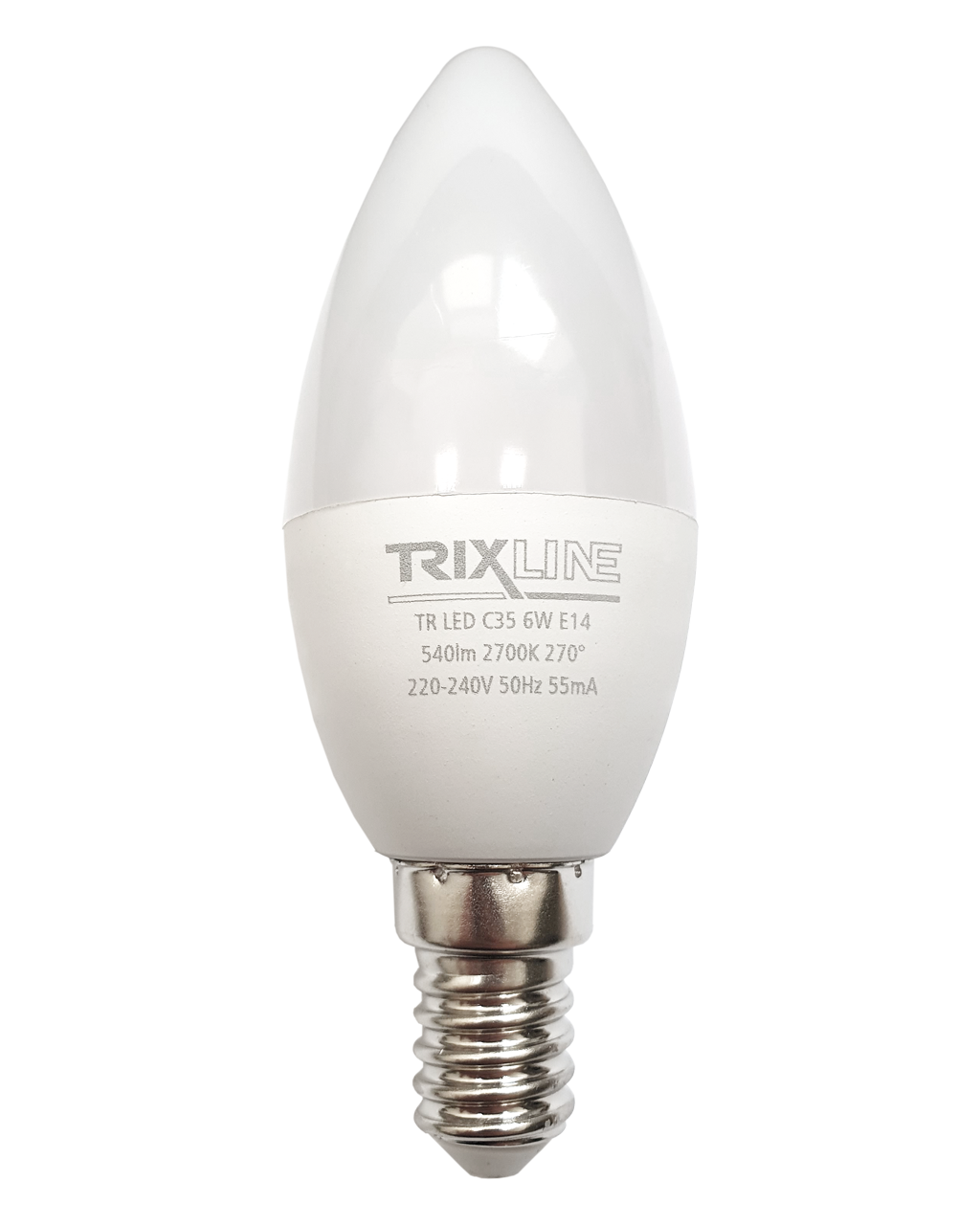 Trixline 6W 540lm E14 C35 2700K meleg fehér