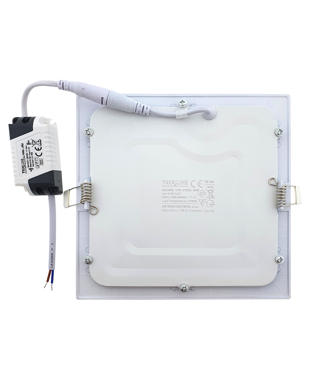 TR-136 LED panel 12W 960lm 2700K - négyzet alakú Trixline - Image 2