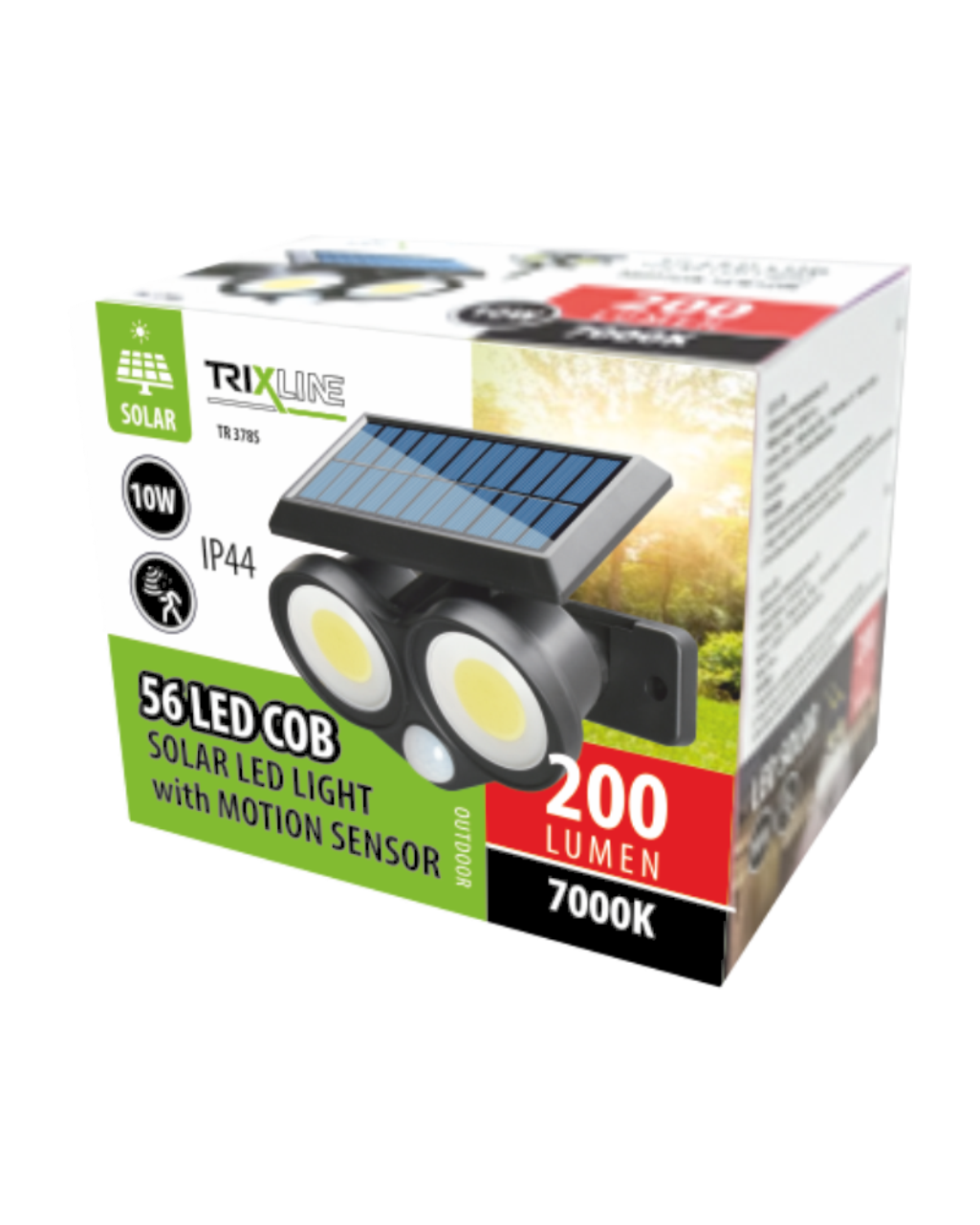 TR378S LED napelemes lámpa 10W mozgásérzékelővel TRIXLINE - Image 3