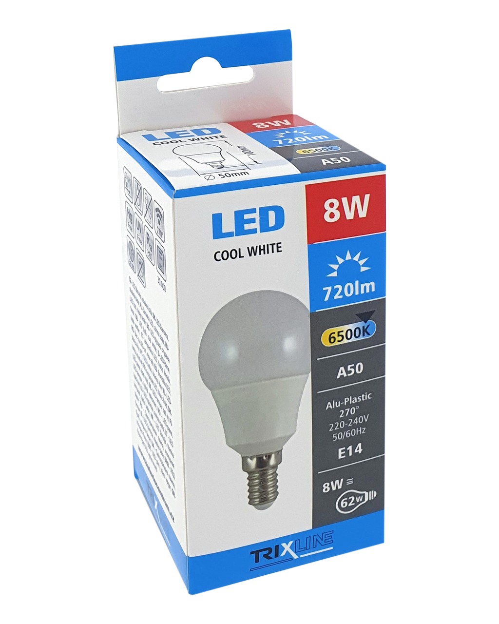 Trixline 8W E14 A50 6500K hideg fehér - Image 2