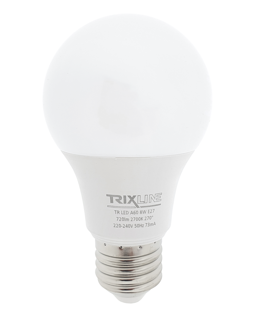Trixline 8W 720lm E27 A60 2700K meleg fehér