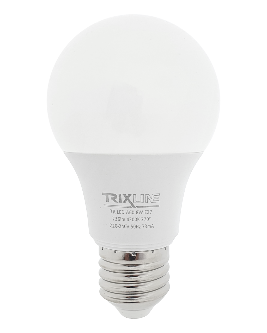 Trixline 8W 736lm E27 A60 4200K semleges fehér