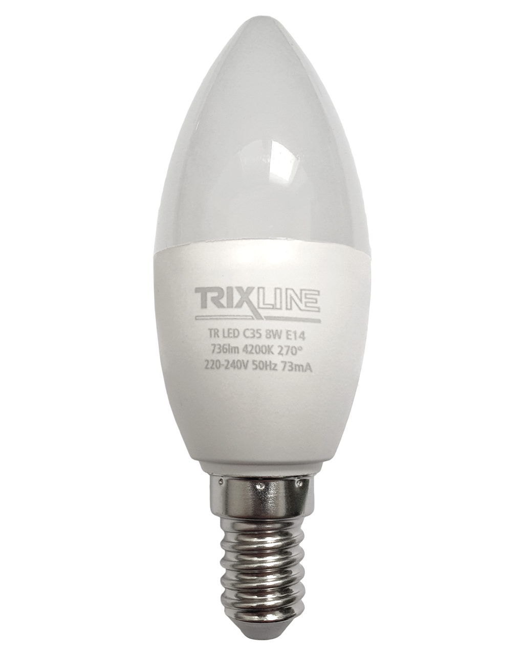 Trixline 8W 736lm E14 C35 4200K semleges fehér