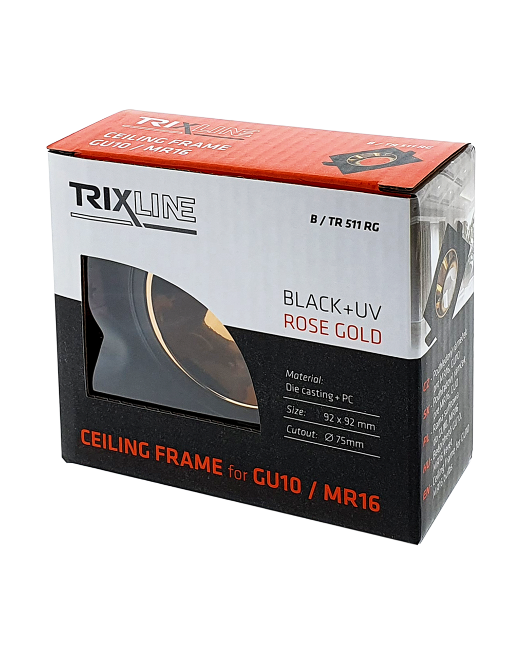 TR 511 MR16, GU10 TRIXLINE B/RG-hez, négyzet alakú