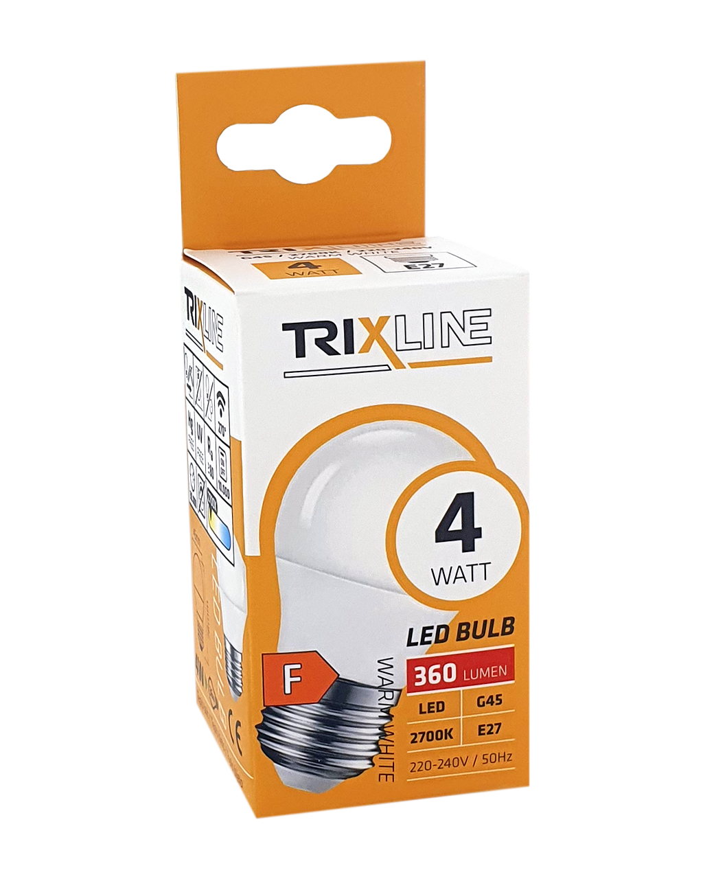 Trixline 4W 360lm E27 G45 2700K LED izzo meleg fehér - Image 3
