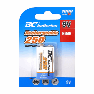 Újratölthető NiMH akkumulátorok BC elem 9V