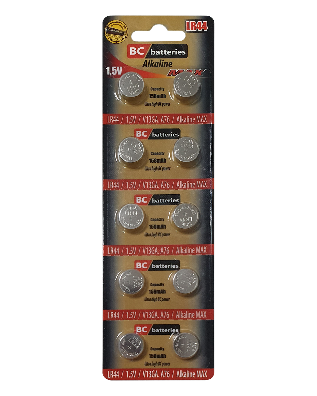 BC eleme LR44 alkali gombelemek 1.5 V / 10 db BC eleme LR44 alkali gombelemek 1.5 V / 10 db