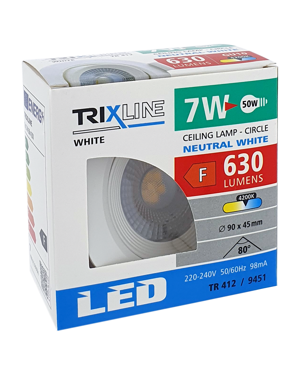 TR 412 LED spotlámpa 7W - kerek / 9451 Fehér TRIXLINE - Image 2