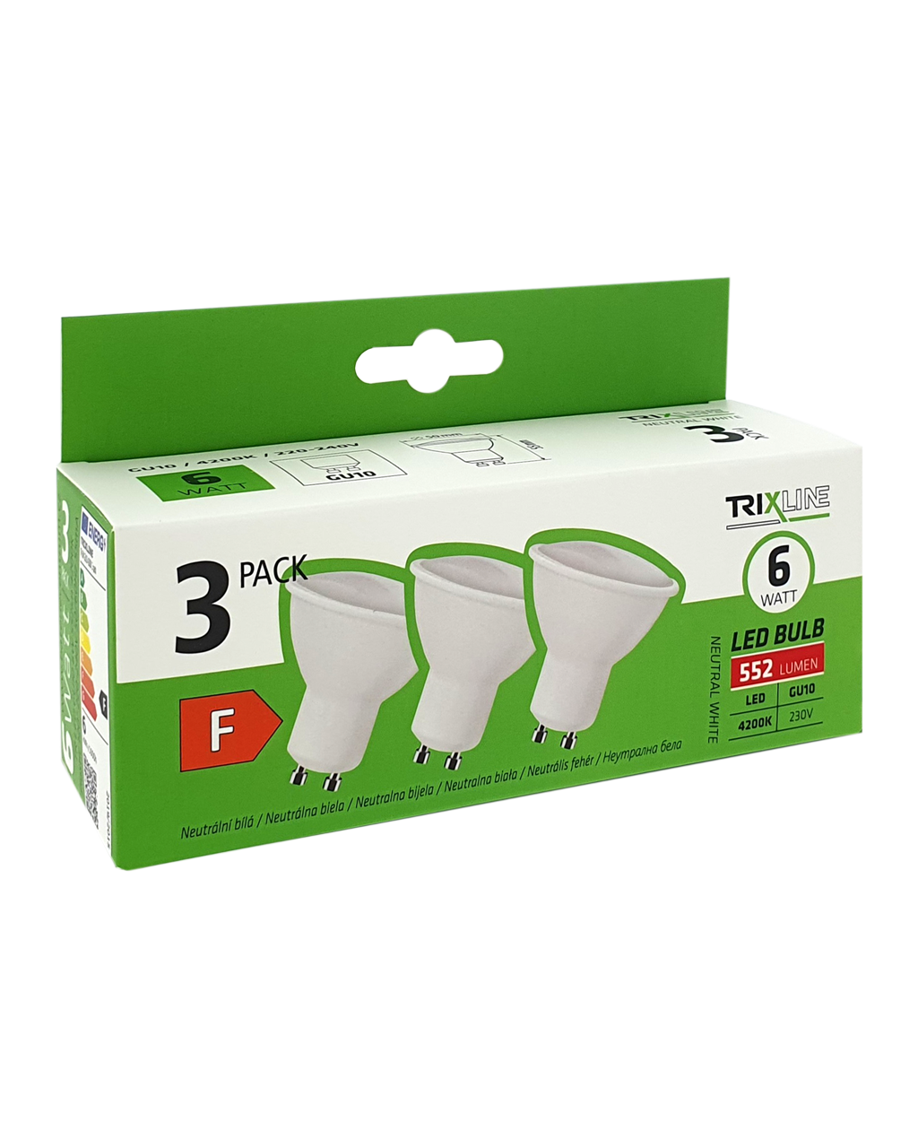 Trixline 6W/3db GU10 4200K semleges fehér 3 db-os - Image 3