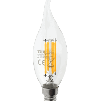 Dekoratív FILAMENT Trixline 5W 600lm C35L E14 2700K meleg fehér