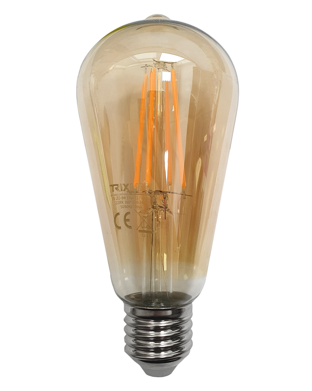 Dekoratív FILAMENT Trixline 8W 880lm ST64 E27 2700K meleg fehér