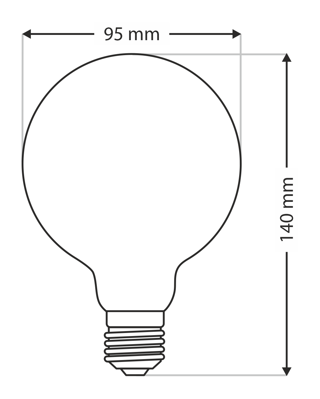 Dekoratív FILAMENT Trixline 4W 440lm G95 E27 2700K meleg fehér - Image 2