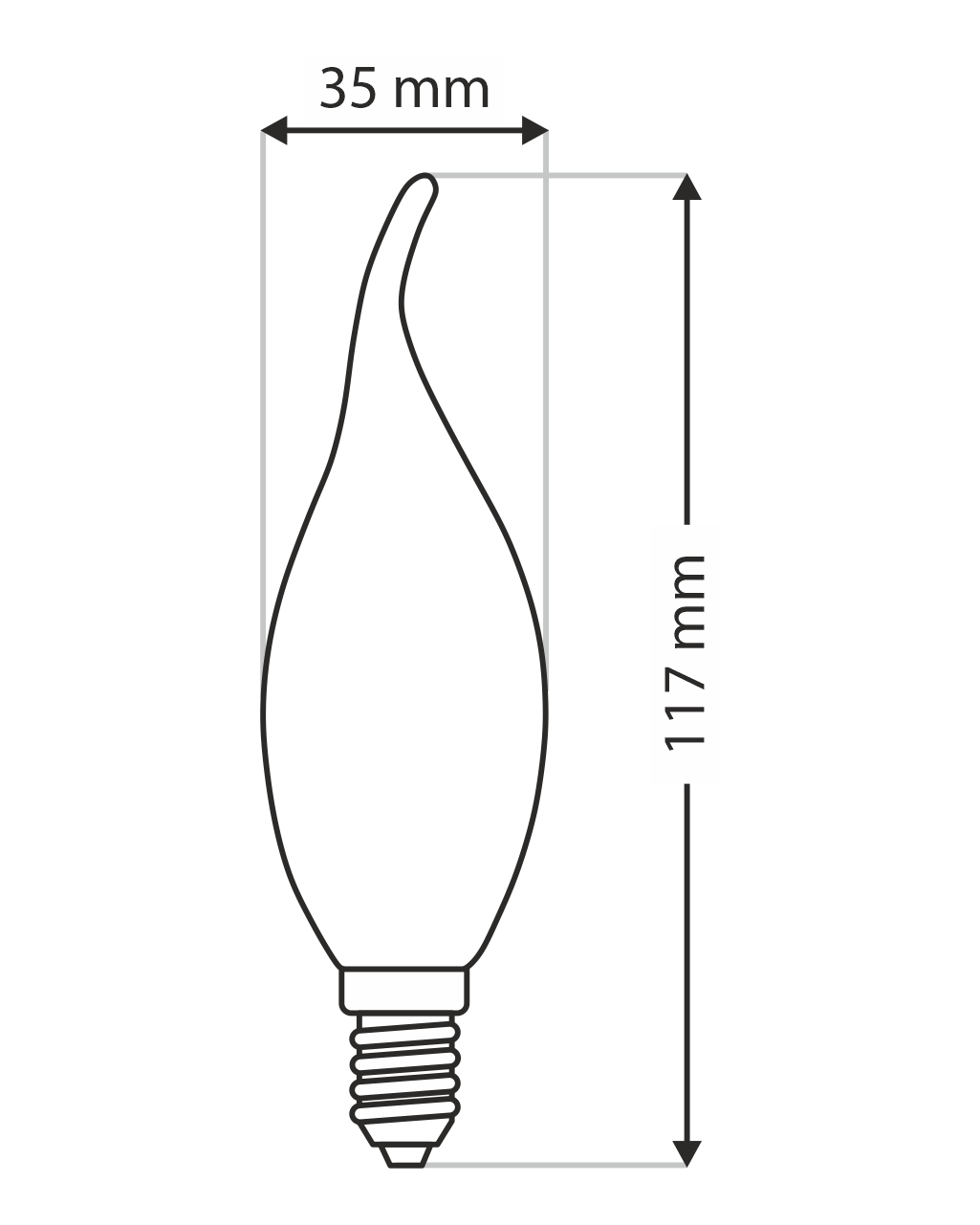 Dekoratív FILAMENT Trixline 5W 600lm C35L E14 2700K meleg fehér - Image 3
