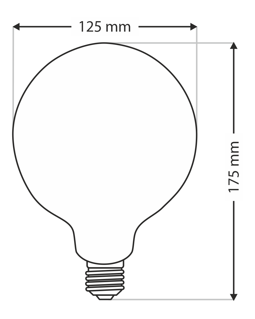 Dekoratív LED izzó FILAMENT Trixline G125, 4W E27 2700K meleg fehér - Image 2