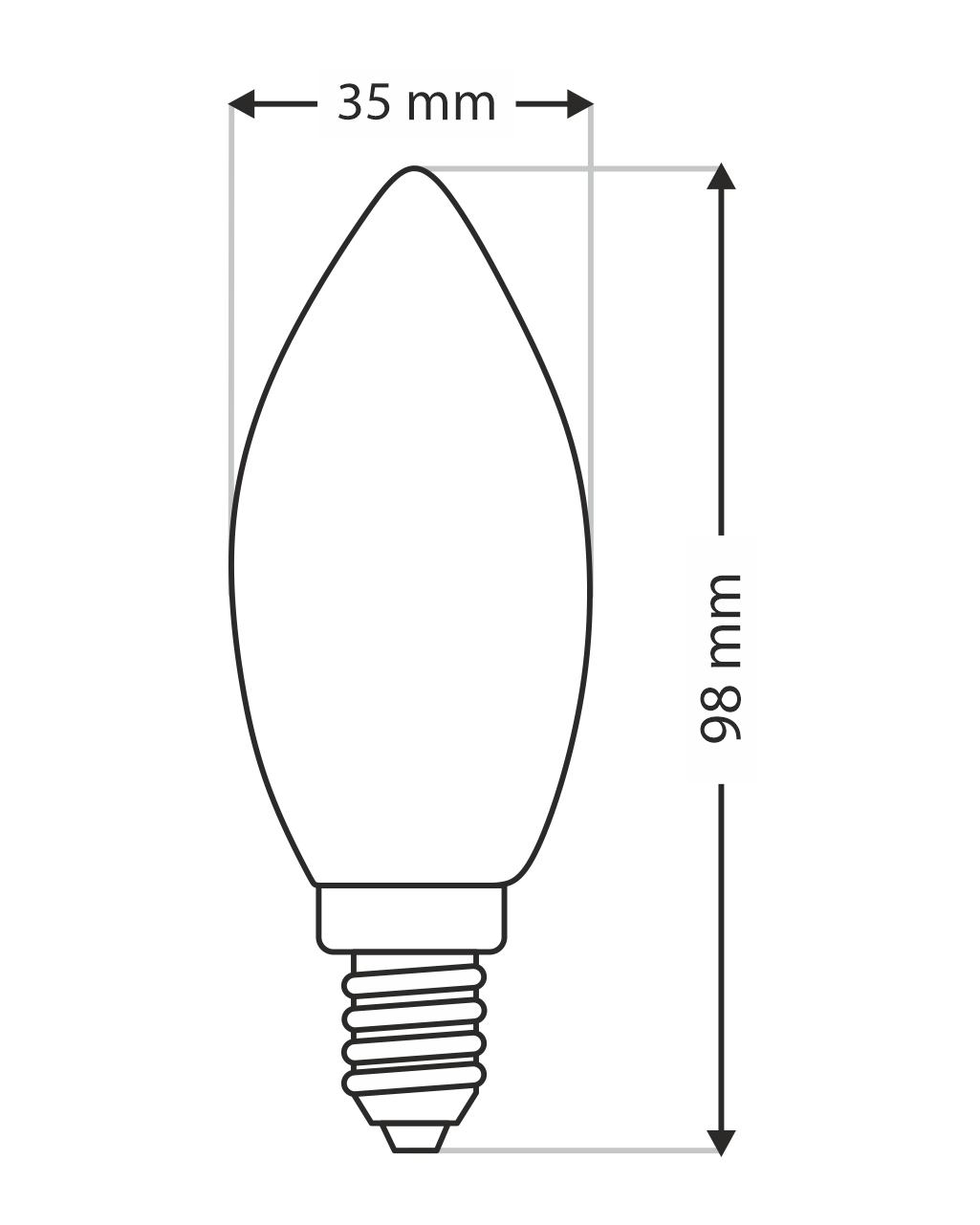 Dekoratív FILAMENT Trixline 5W 600lm C35 E14 2700K meleg fehér Dekoratív FILAMENT Trixline 5W 600lm C35 E14 2700K meleg fehér