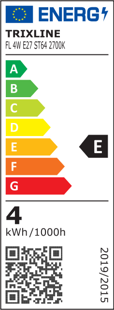 Dekoratív LED izzó FILAMENTST64 E27 4W 2700K 480lm meleg fehér Trixline Dekoratív LED izzó FILAMENTST64 E27 4W 2700K 480lm meleg fehér Trixline