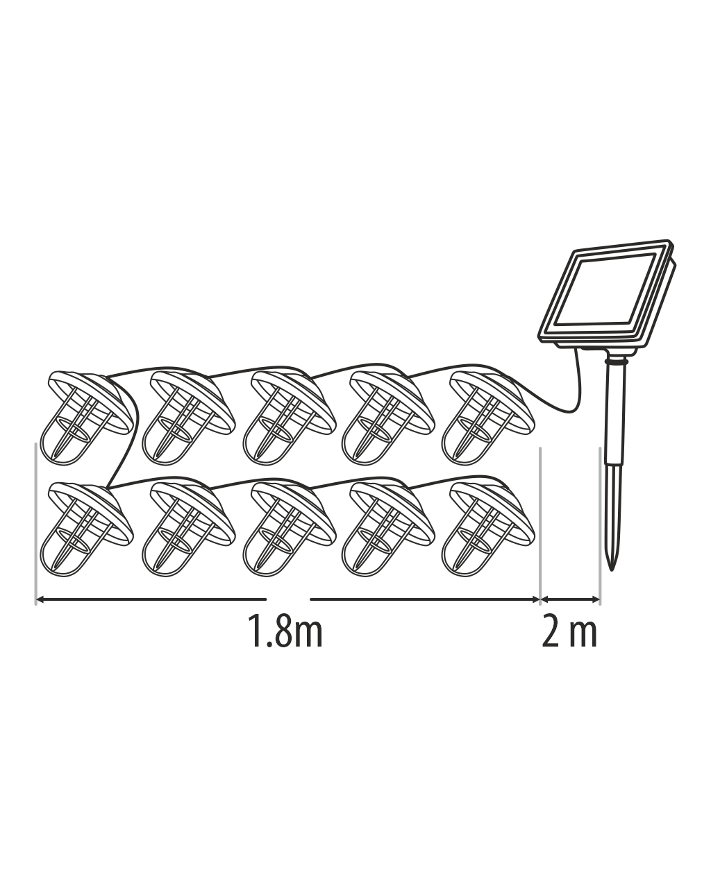 Dekoratív LED TR-303D napelemes füzér Trixline Dekoratív LED TR-303D napelemes füzér Trixline