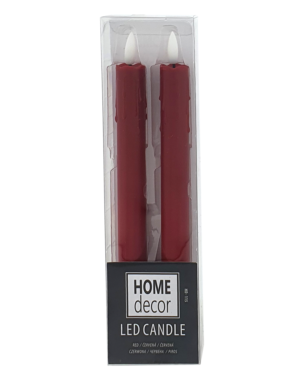 HD-115 Hosszú LED gyertyák – piros, 2 db HOME DECOR HD-115 Hosszú LED gyertyák – piros, 2 db HOME DECOR
