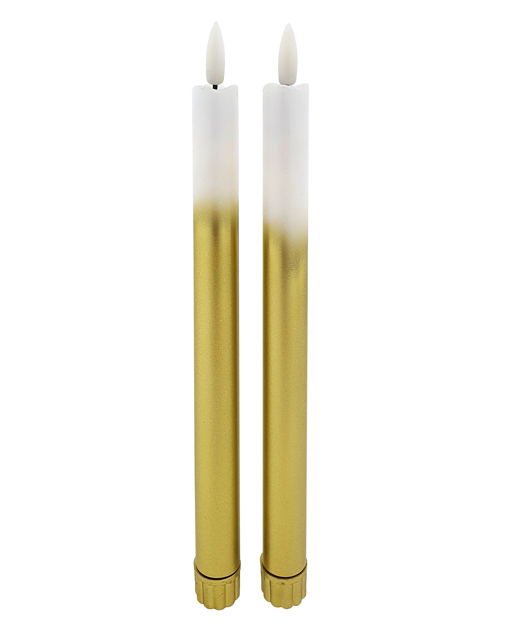HD-116 Hosszú LED gyertyák – fehér-arany, 2 db HOME DECOR HD-116 Hosszú LED gyertyák – fehér-arany, 2 db HOME DECOR