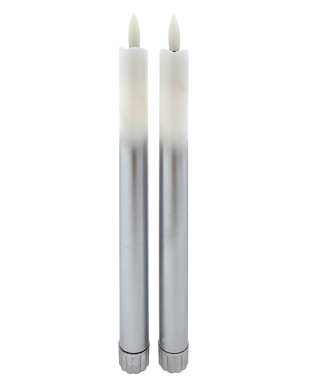 HD-117 Hosszú LED gyertyák – fehér-ezüst, 2 db HOME DECOR HD-117 Hosszú LED gyertyák – fehér-ezüst, 2 db HOME DECOR