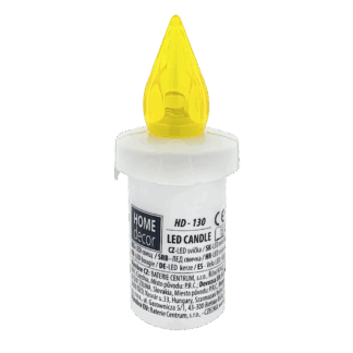 HD-130 LED gyertya fehér/sárga pislákólo lángal LAKKK DÍSZ HD-130 LED gyertya fehér/sárga pislákólo lángal LAKKK DÍSZ