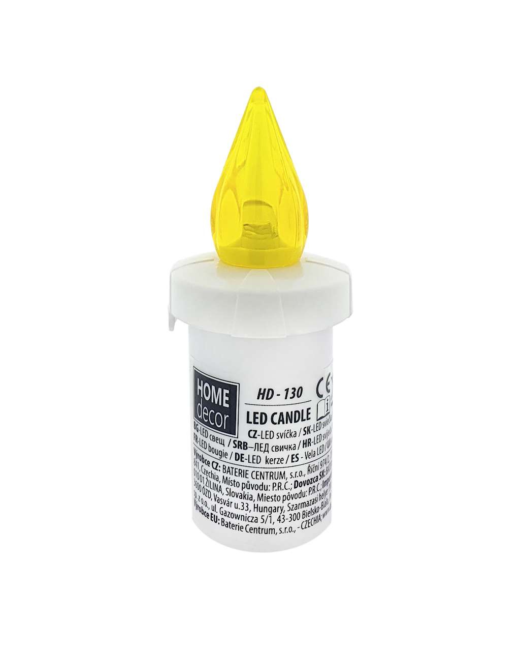 HD-130 LED gyertya fehér/sárga pislákólo lángal LAKKK DÍSZ HD-130 LED gyertya fehér/sárga pislákólo lángal LAKKK DÍSZ
