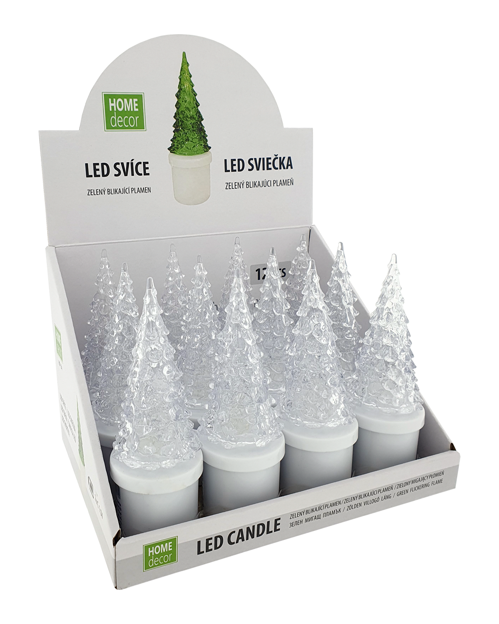 HD-134 LED gyertyafa - zöld, pislákólo láng LAKK DÍSZ - Image 2