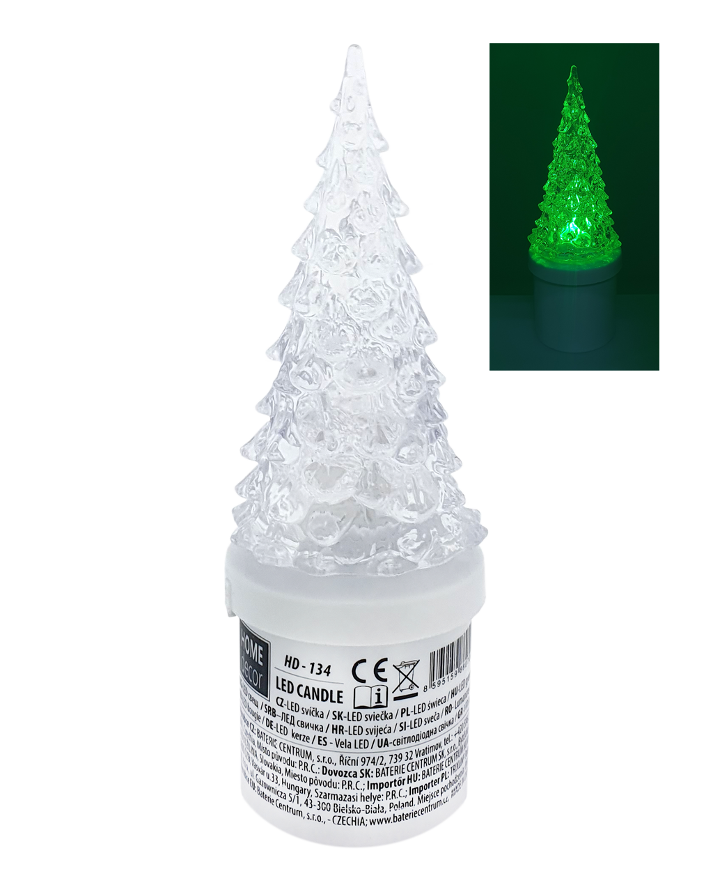 HD-134 LED gyertyafa - zöld, pislákólo láng LAKK DÍSZ