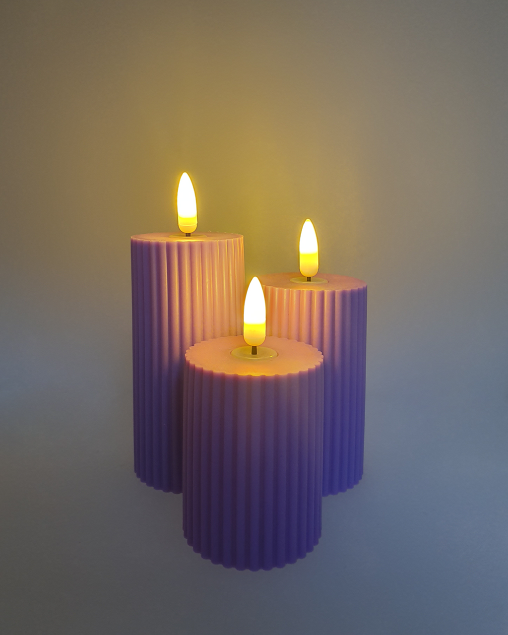 HD-140 LED gyertya – lila LAKKOLT DÍSZ 3 db-os szett HD-140 LED gyertya – lila LAKKOLT DÍSZ 3 db-os szett