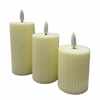 HD-141 LED gyertya - vanília LAKKOLT DÍSZ 3 db-os szett