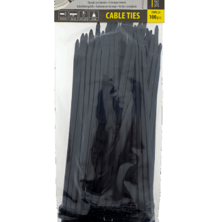 Kábelkötegelő TR CT-102 200×4,8mm, fekete TRIXLINE, 100 db Kábelkötegelő TR CT-102 200×4,8mm, fekete TRIXLINE, 100 db