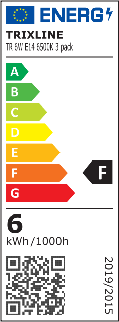 Trixline 6W/3db P45 E14 6500K magas fehér 3 db-os - Image 3