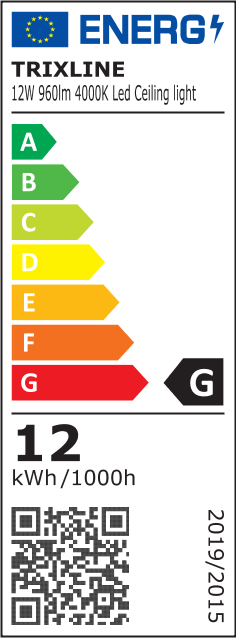 TR-12M LED 12W/960lm/4000K szenzoros, kerek mennyezeti lámpa fényű - fehér Trixline LENA - Image 2