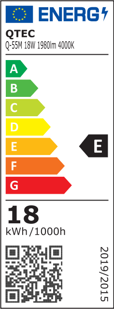 Q-55M LED panel 18W 1980lm 4000K fekete - kör kör sülütre sérelheto Qtec - Image 2