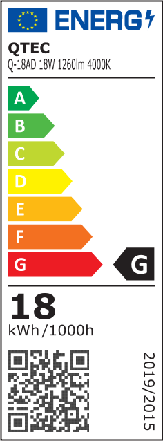 Q-18AD LED 18W/1260lm/4000K fali, szenzoros, kerek lámpa - fehér QTEC - Image 2