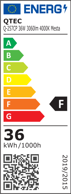 Q-257CP LED mennyezeti lámpa MESTA 36W 3060lm 4000K négyzet alakú ezüst QTEC - Image 3
