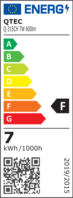 Q-315CH LED 7W/600lm/4000K tüelfényes lámpa 50cm - fekete QTEC - Image 4