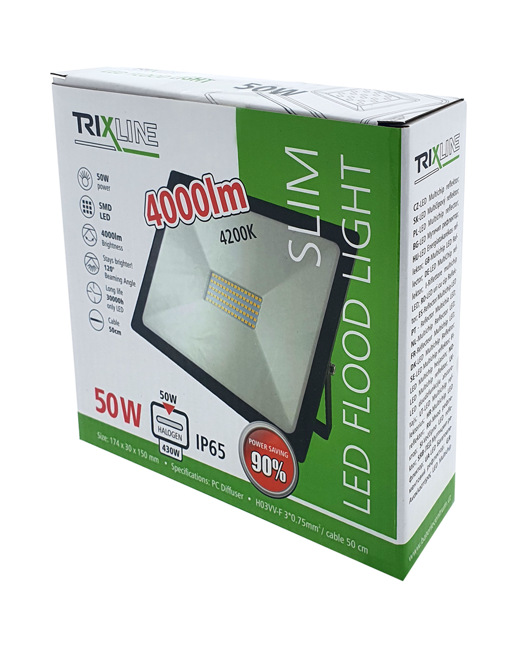 TRIXLINE 50W LED reflektor - 4200K - Image 2