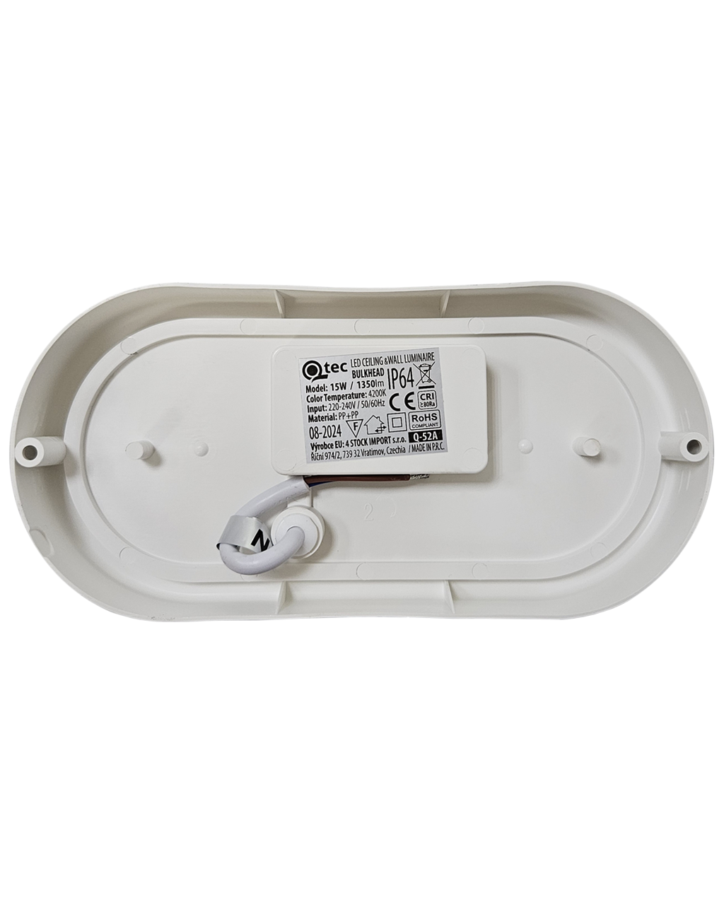 LED mennyezeti lámpa Q-52A 15W 1350lm 4200K IP64 – fehér QTEC LED mennyezeti lámpa Q-52A 15W 1350lm 4200K IP64 – fehér QTEC
