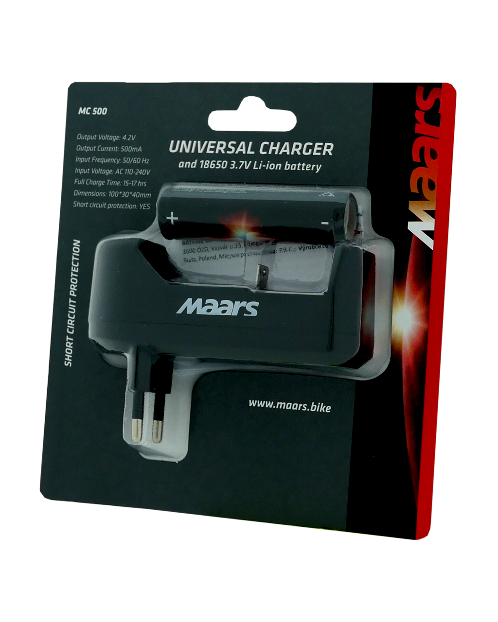Univerzális töltő MC 500 18650 3.7V LI-ION akkumulátor MAARS