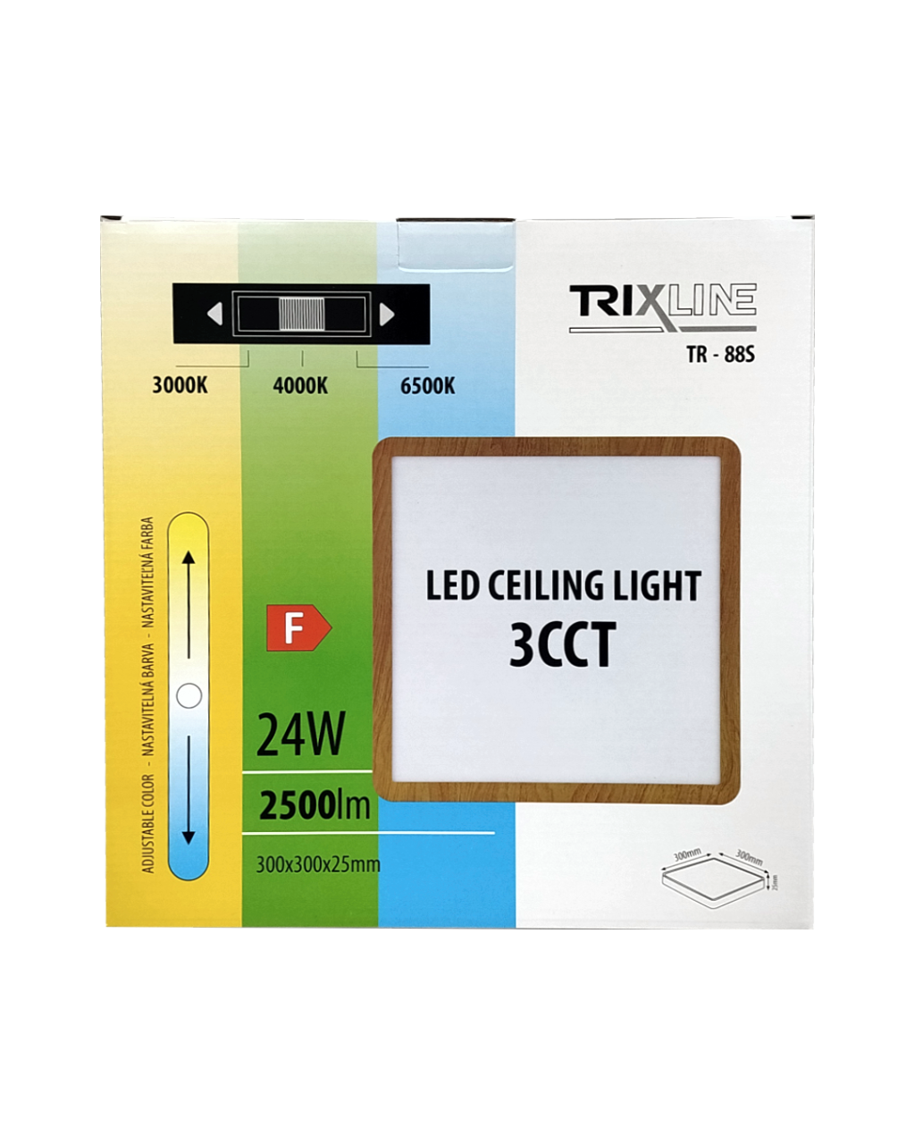 Mennyezeti TR-88S-24W LED lámpa 3CCT 2500lm 30x30x2,5cm Trixline Mennyezeti TR-88S-24W LED lámpa 3CCT 2500lm 30x30x2,5cm Trixline