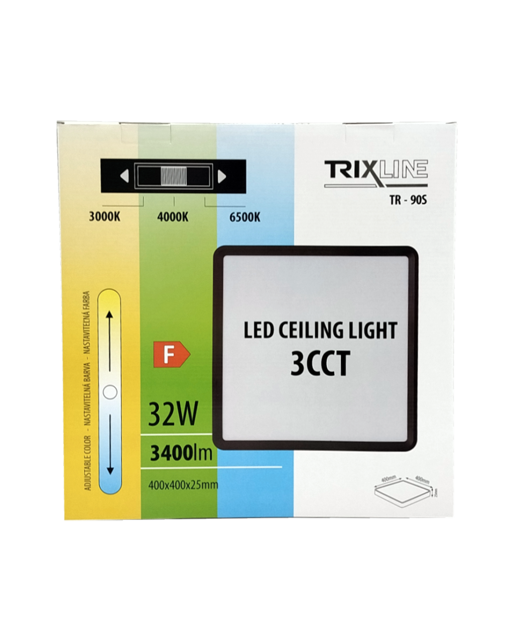 Mennyezeti TR-90S-32W LED lámpa 3CCT 3400lm 40x40x2,5cm Trixline Mennyezeti TR-90S-32W LED lámpa 3CCT 3400lm 40x40x2,5cm Trixline