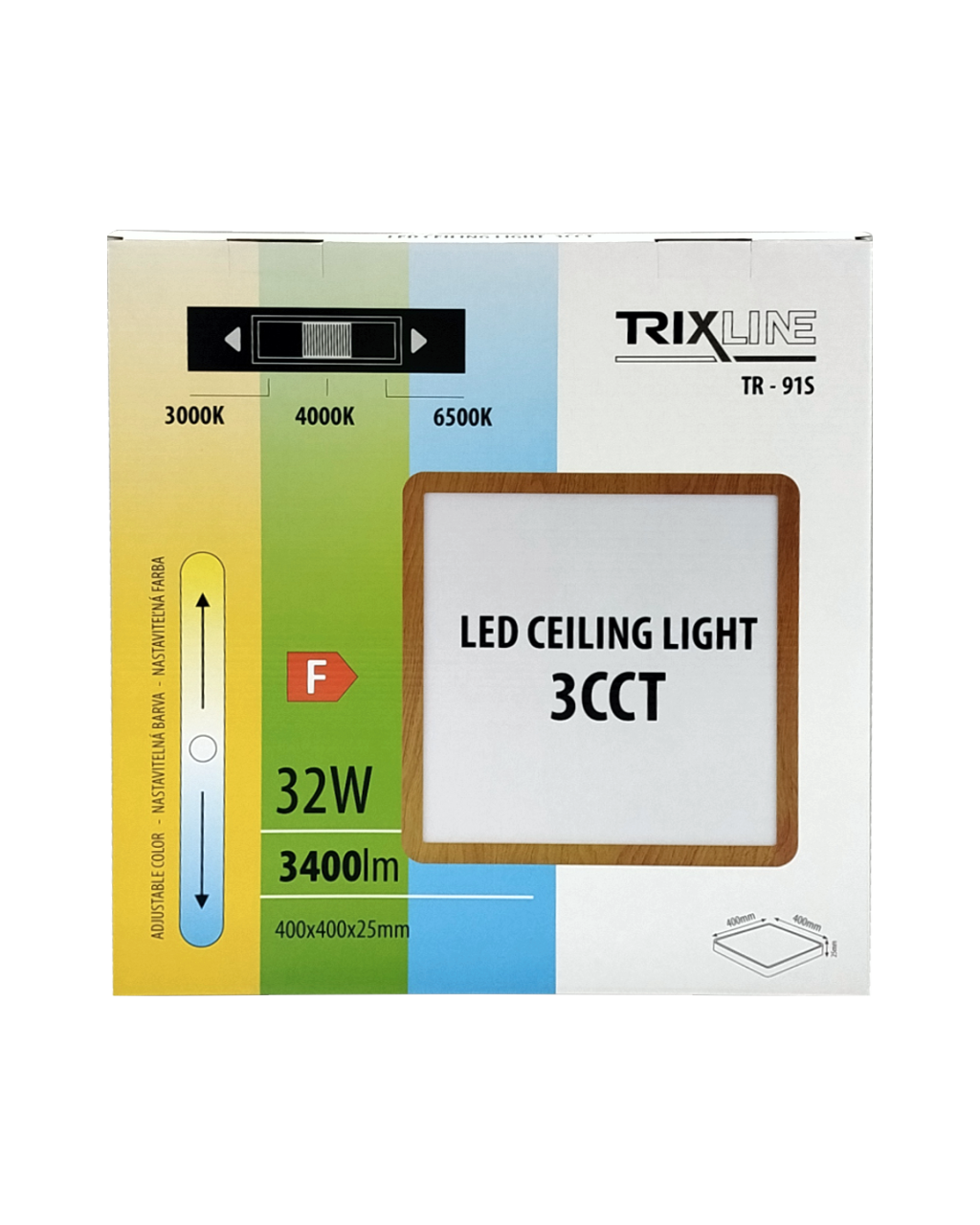 Mennyezeti TR-91S-32W LED lámpa 3CCT 3400lm 40x40x2,5cm Trixline Mennyezeti TR-91S-32W LED lámpa 3CCT 3400lm 40x40x2,5cm Trixline