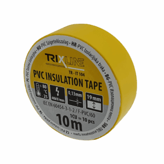 PVC szigetelőzálag TR-IT 104 10m, 0,13mm sárga TRIXLINE PVC szigetelőzálag TR-IT 104 10m, 0,13mm sárga TRIXLINE