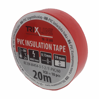 PVC szigetelőzalag TR-IT 205 20m, 0,13mm piros TRIXLINE PVC szigetelőzalag TR-IT 205 20m, 0,13mm piros TRIXLINE
